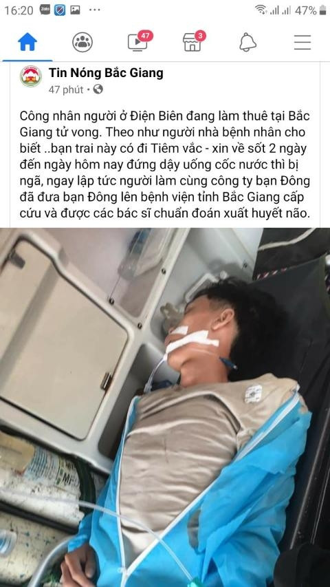 Sở Y tế tỉnh Bắc Giang khẳng định bệnh nhân hôn mê sâu không liên quan đến tiêm Vaccine Covid - 19